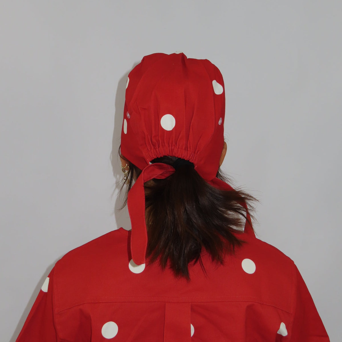 Red Polka Dot Scrub Cap
