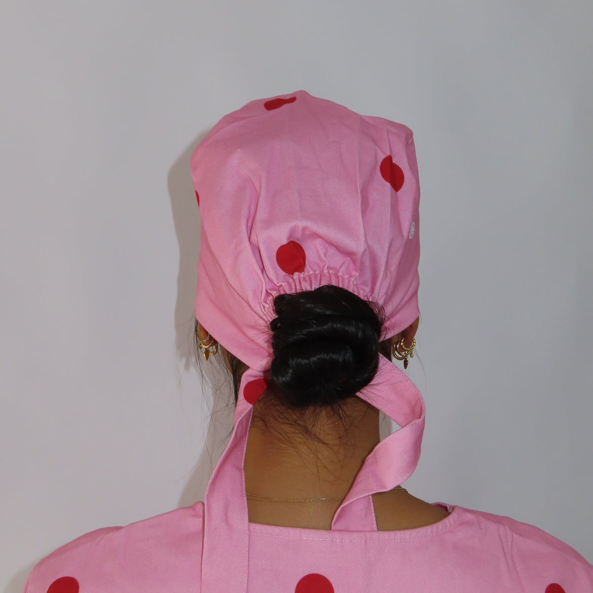 Pink Polka Dot Scrub Cap