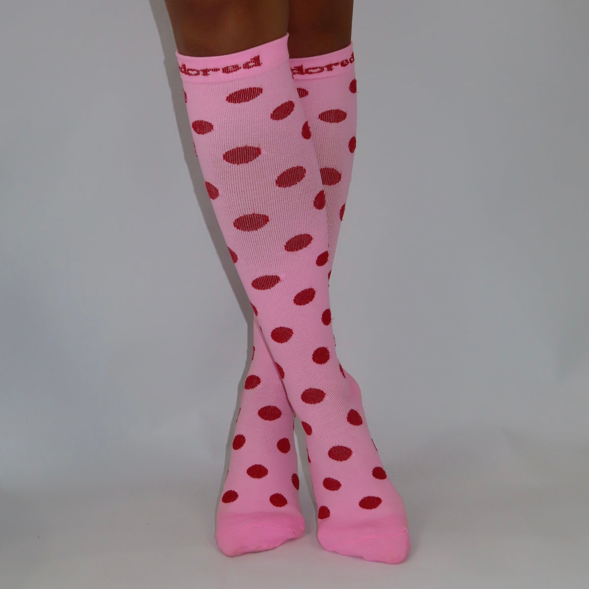 Pink Polka Dot Compression Socks