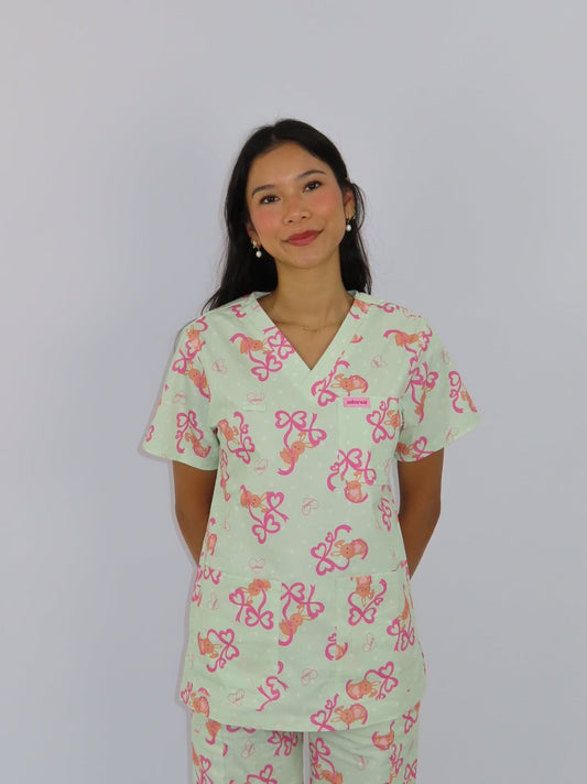 Be Mine Bunny Scrub Top