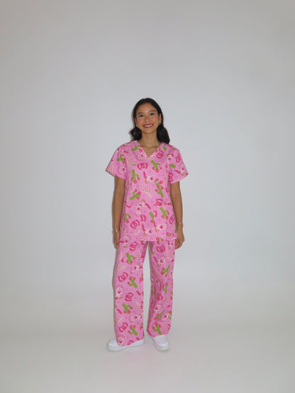PINK RODEO SCRUB SET