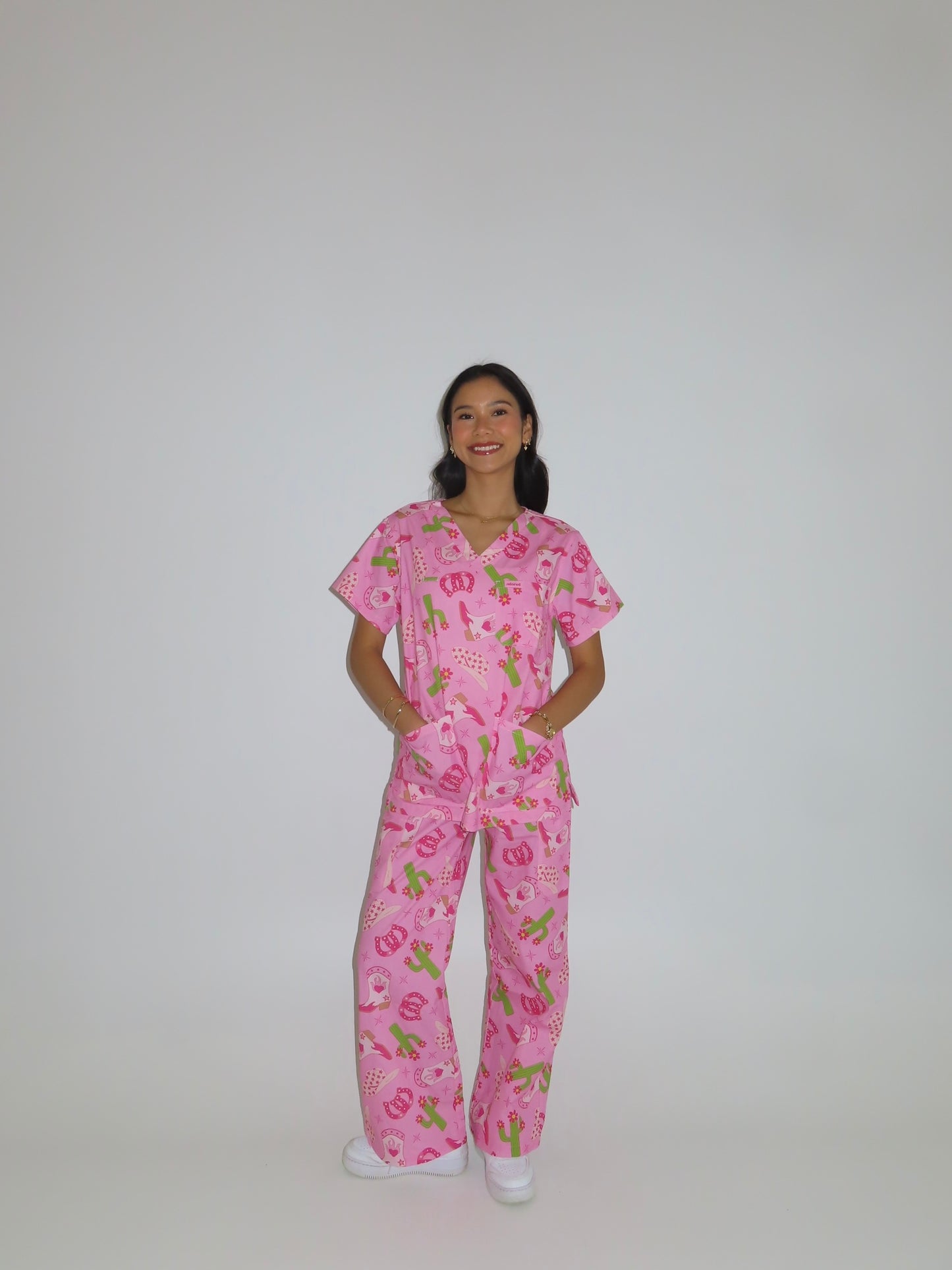 PINK RODEO SCRUB SET