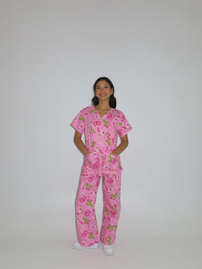 PINK RODEO SCRUB SET