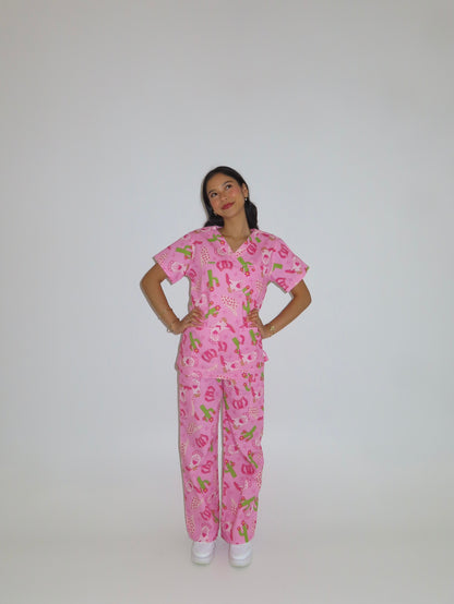 PINK RODEO SCRUB SET