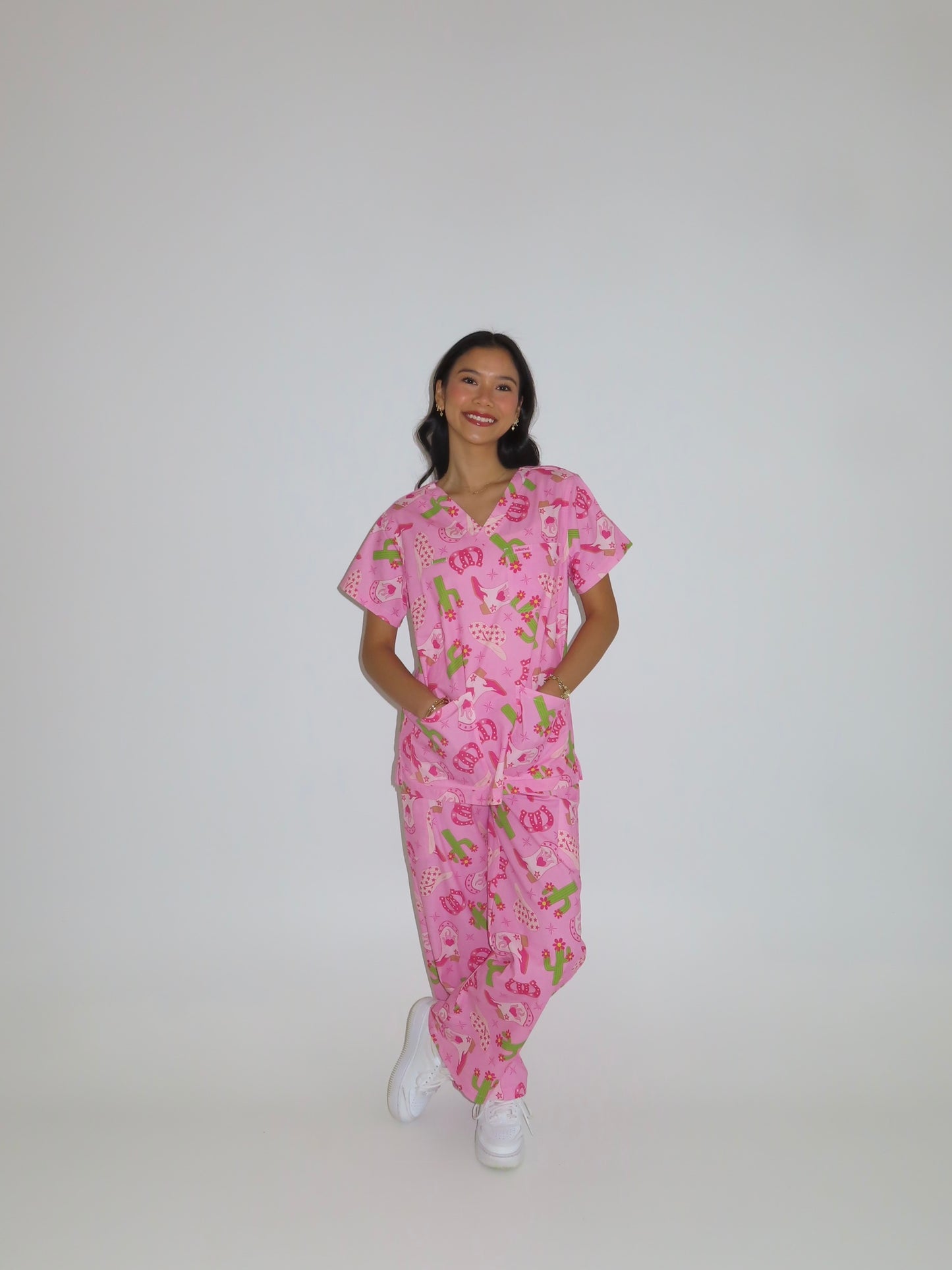 PINK RODEO SCRUB SET