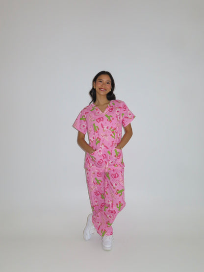PINK RODEO SCRUB SET