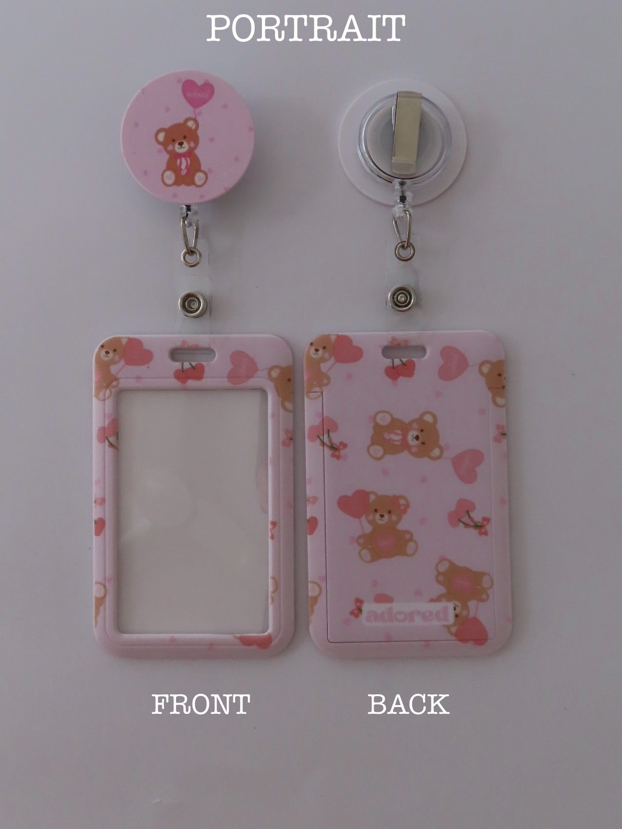 Beary Sweet ID Card Holder & Retractable Reel