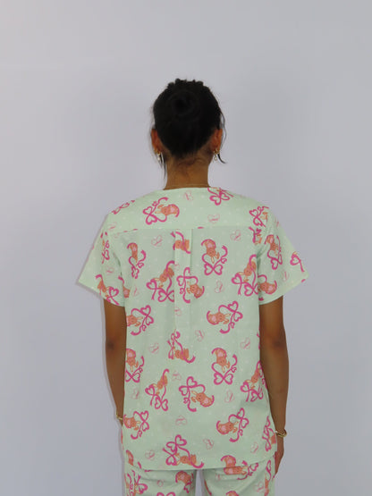 Be Mine Bunny Scrub Top