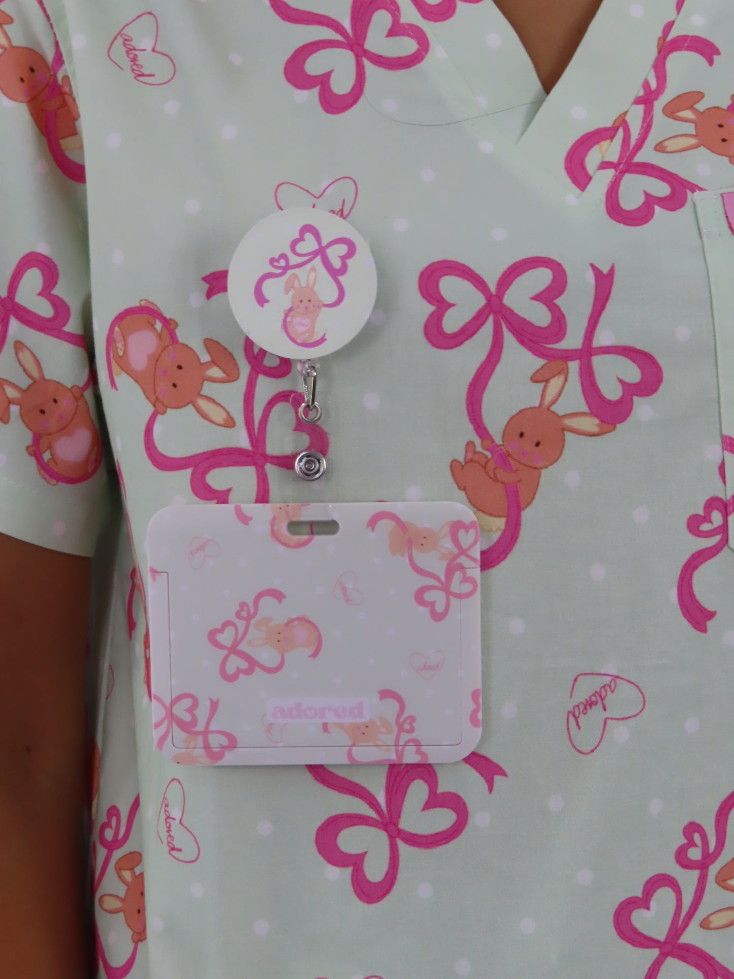 Be Mine Bunny ID Card Holder & Retractable Reel