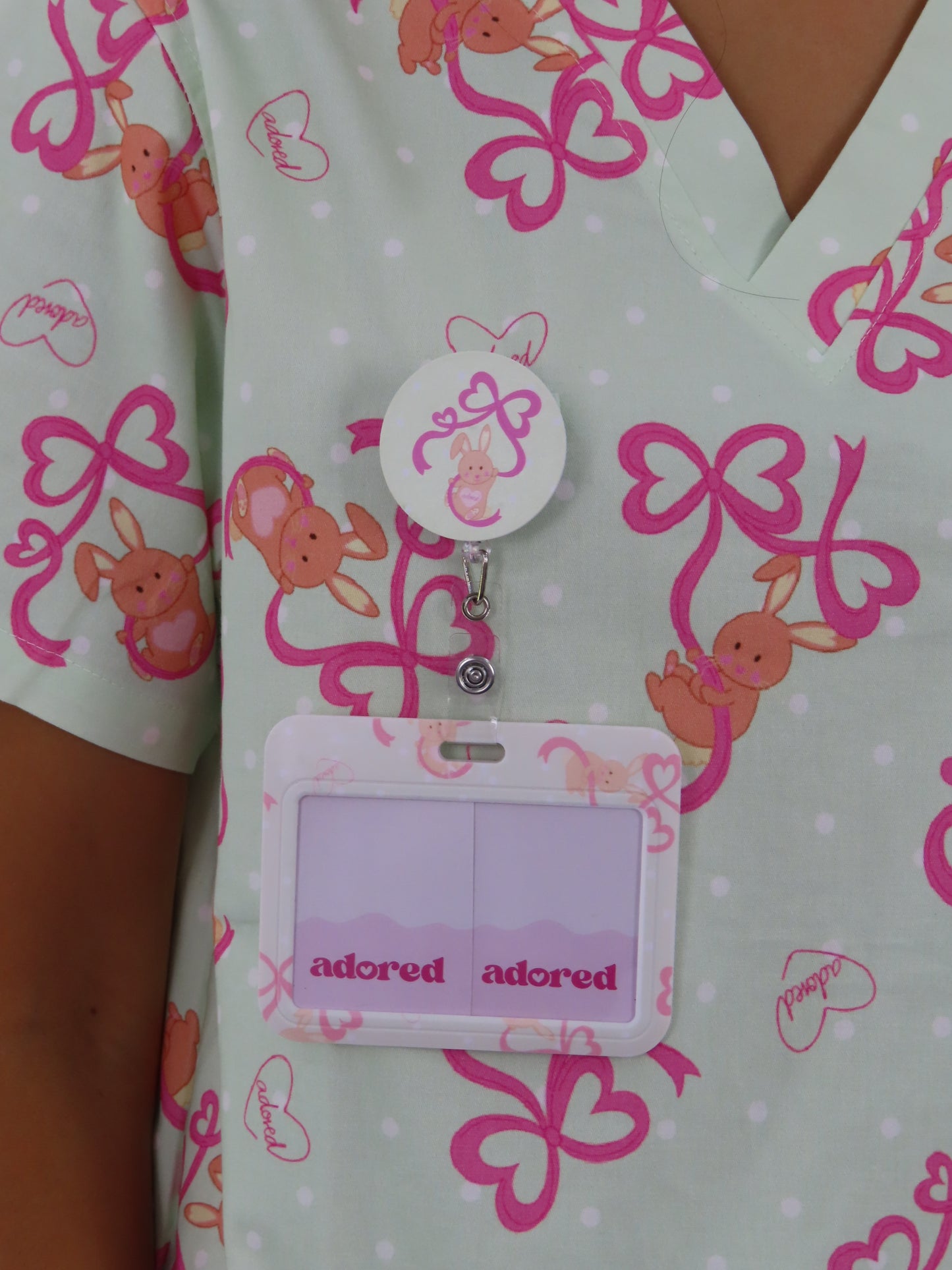 Be Mine Bunny ID Card Holder & Retractable Reel
