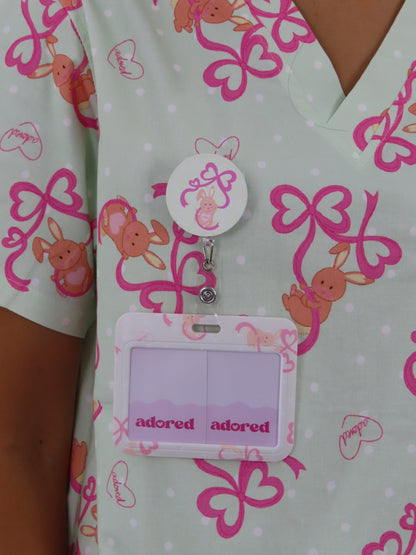 Be Mine Bunny ID Card Holder & Retractable Reel