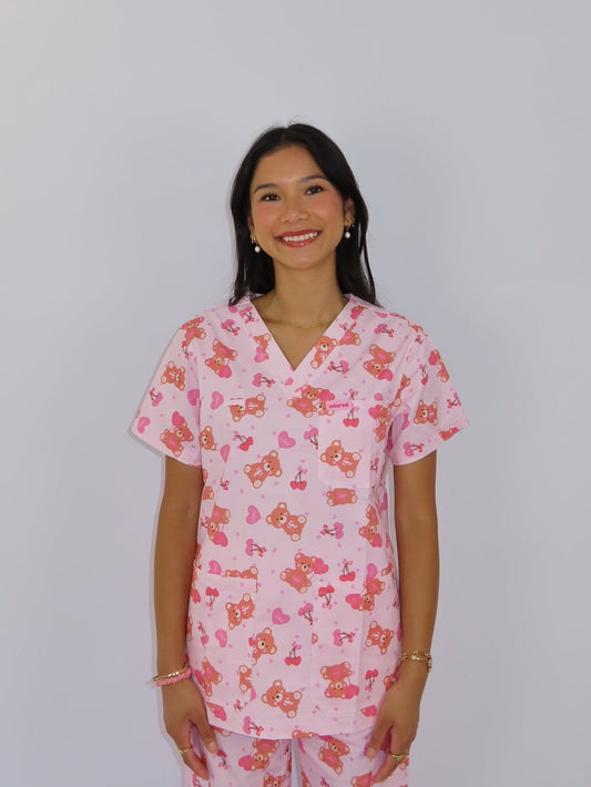Beary Sweet Scrub Top