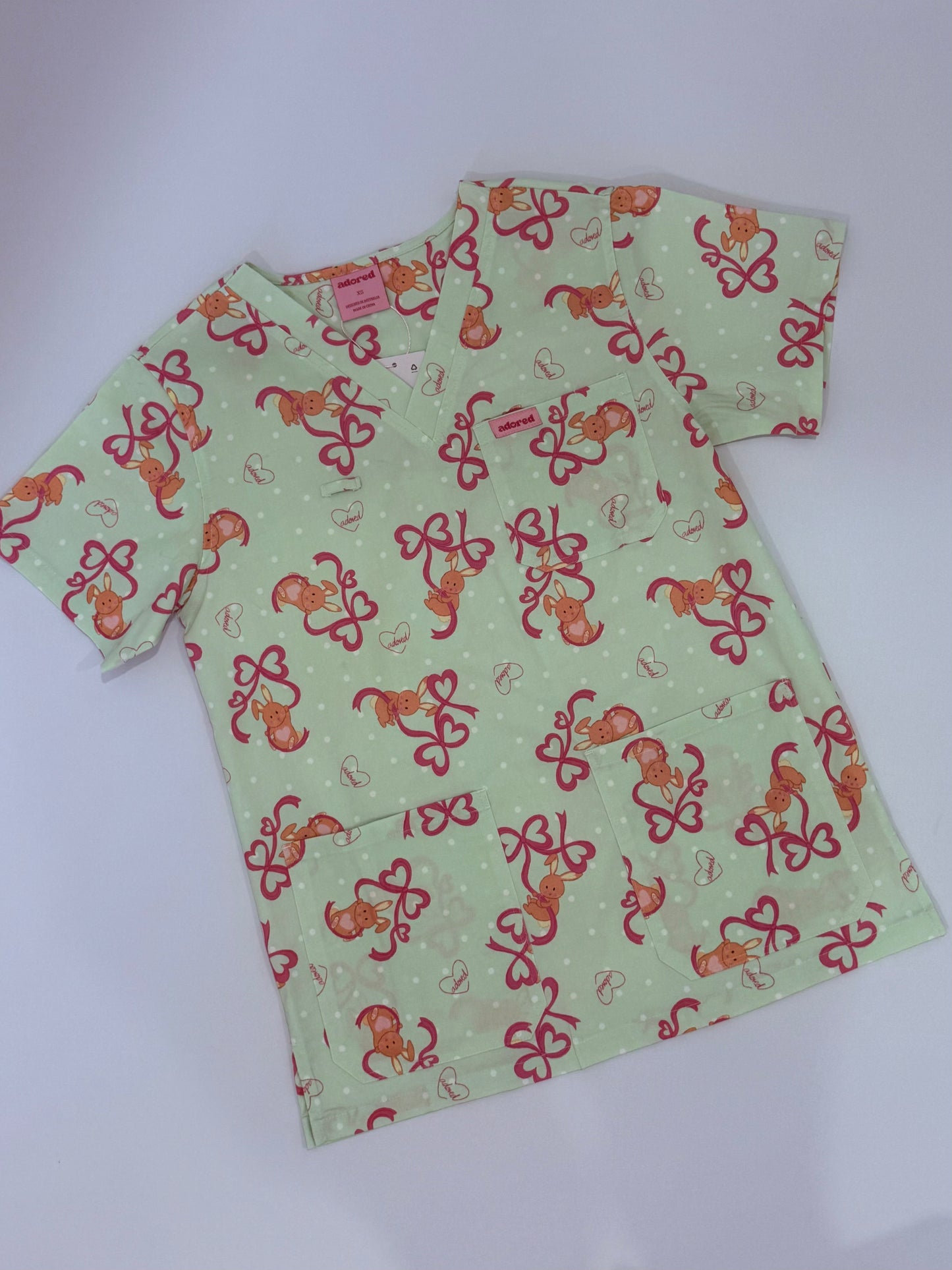 Be Mine Bunny Scrub Top