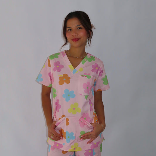 Flower Crush Scrub Top